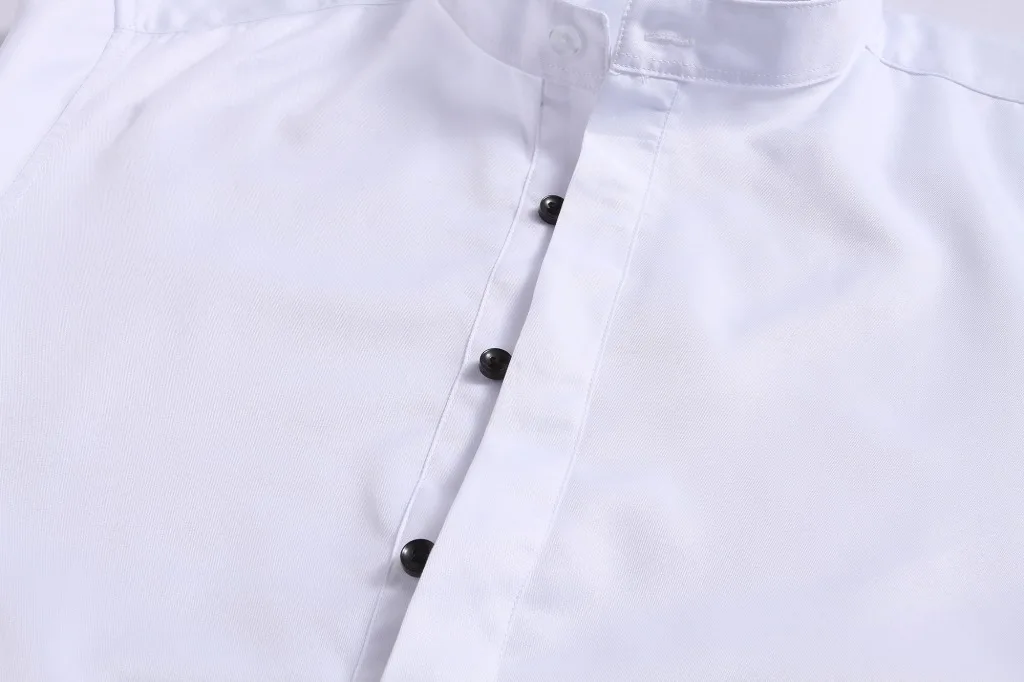 Мужская хлопковая рубашка Повседневное платье рубашка воротник стойка Camisa Masculina