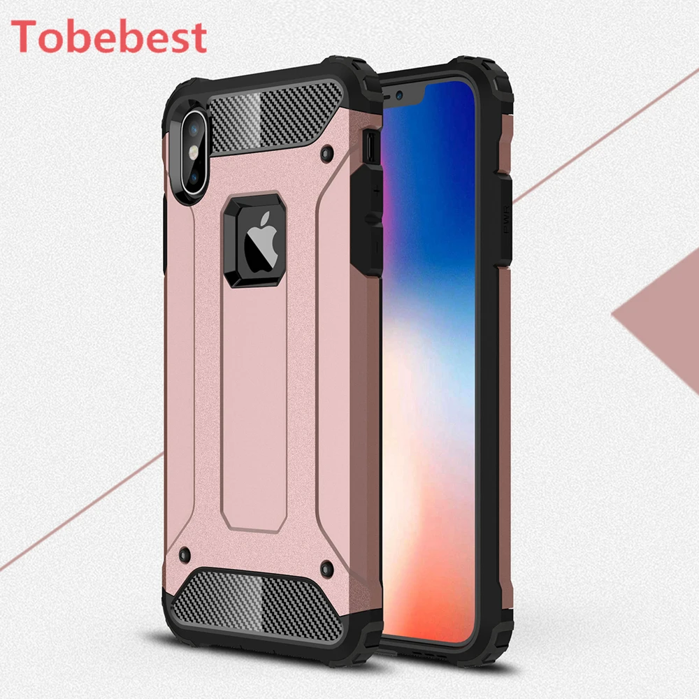 

For iPhone XS MAX Case for iPhone X XR XS MAX 8 7 6 6S Plus 5 5S SE Case Armor Rubber PC TPU 2 in 1 Hybrid Hard Shockproof Cover