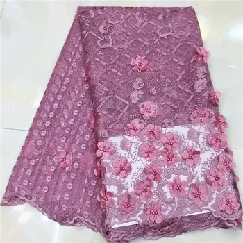 

For Big sale!Appliqued 5 leaves flowers with beads and stones design dress fabric JYF21 Free shipping French Tulle Lace Fabric