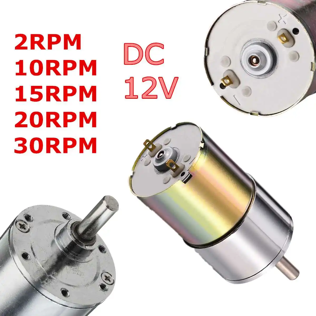 

Newest DC 12V 2-1000RPM Powerful High Torque Electric Gear Box Motor Speed Reduction