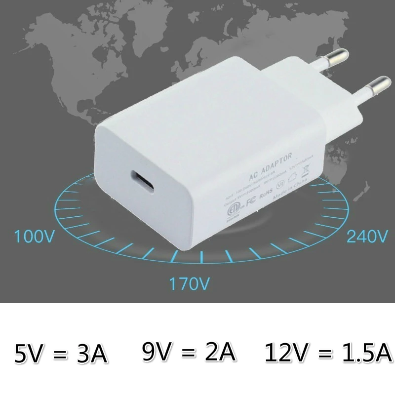 USB Type C PD зарядное устройство адаптер для Apple MacBook/iPhone X/Новый iPad c Быстрая зарядка 18