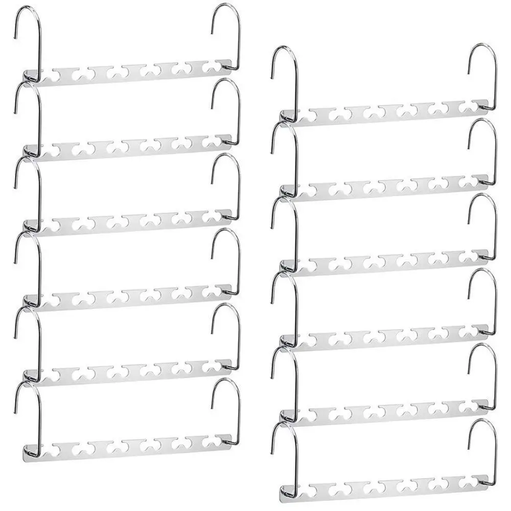 

Space Saving Hangers 10.5 inch Magic Hangers Closet Wardrobe Clothing Metal Hanger Organizers Heavy Chrome Hangers, Updated Ho