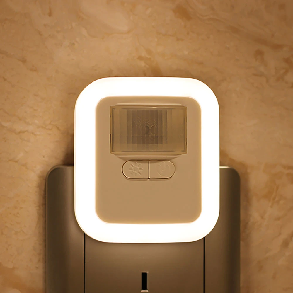 Analytiker Blive kold barm LED Plug in Motion Sensor Light Wall Night Lamp Light with Brightness  30s/60s/90s/120s Lighting Time Adjustable for Living Room|Night Lights| -  AliExpress