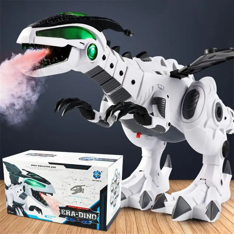 Белый спрей Электрический динозавр механический Птерозавр Динозавр мир игрушка с 3 шт. маленький динозавр модель