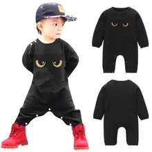 

2019 Brand New Fashion Newborn Toddler Infant Baby Boys Romper Long Sleeve Jumpsuit Playsuit Little Boy Outfits Black Clothes