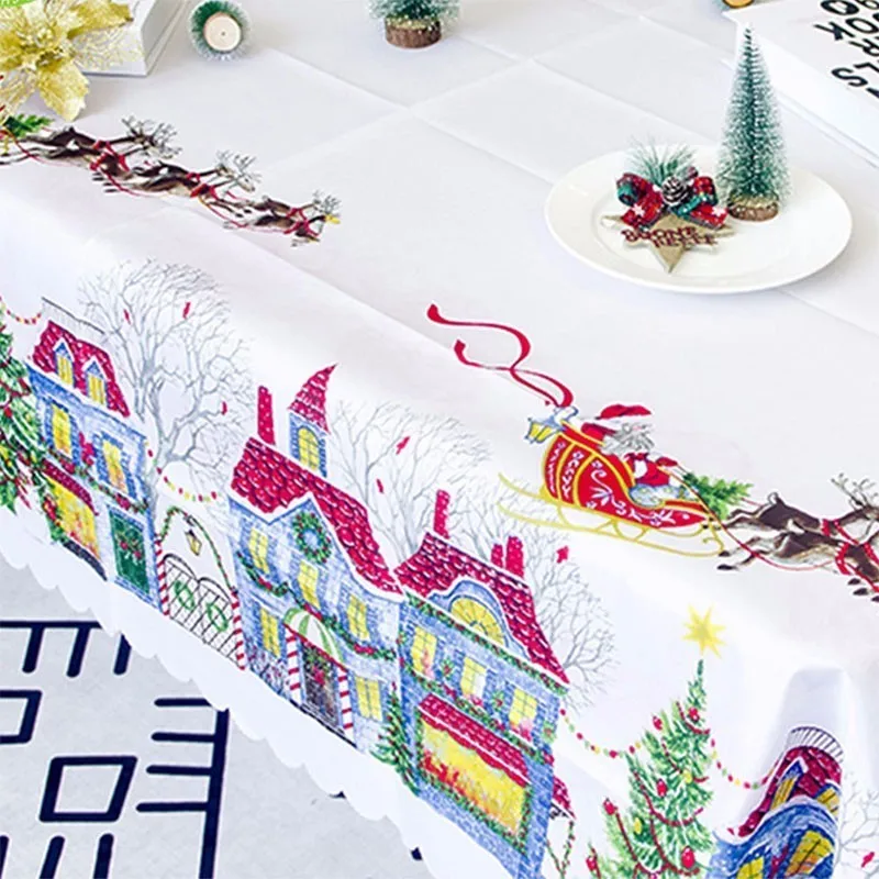 New Year Christmas Tablecloth Kitchen Dining Table Decorations Home Rectangular Party Table Covers Christmas Ornaments 150x180cm New Year Christmas Tablecloth Kitchen Dining Table Decorations Home Rectangular Party Table Covers Christmas Ornaments 150x180cm