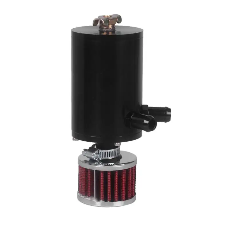 

VODOOL Car Accessories Universal Aluminum Engine Baffled Mini 180mL Oil Separator Catch Can Black Oil and Gas Separator