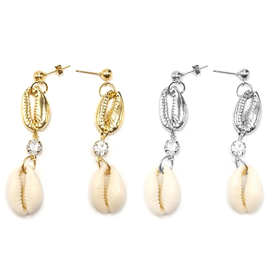 

Punk Crystal Shell Dangle Earring For Women Ocean Beach Jewelry Shellhard Mixed Style Conch Shell Drop Earring Pendientes Mujer