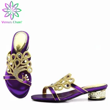 

Leather Popigist purple shoes woman high heels shoes elegant sexy fish head summer shoes women African shoes