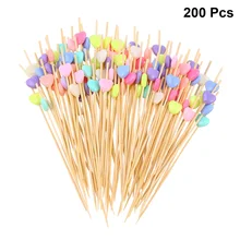 200 шт Коктейльные шпажки Бусина в форме сердца ручной работы вечерние товары для дня рождения свадьбы