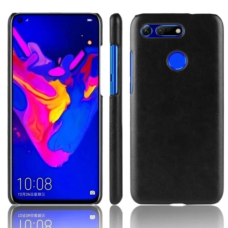 

Huawei Honor V20 Case Litchi Pattern Hard PC+PU Leather Back Cover Case for Huawei View 20 HonorV20 Phone Hard Cover