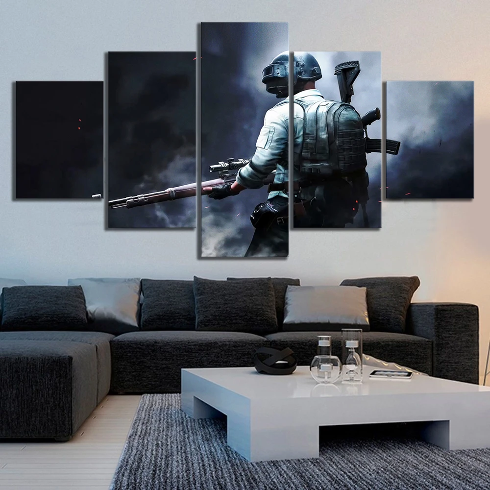 

5 Piece Pubg Stimulate The Battlefield Video Game Poster Wall Pictures for Home Decor Poster Artwork Wall Decor Canvas Wholesale