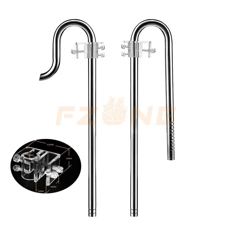 Aquarium Fish Tank Filter Stainless Steel Inflow Outflow Pipe With