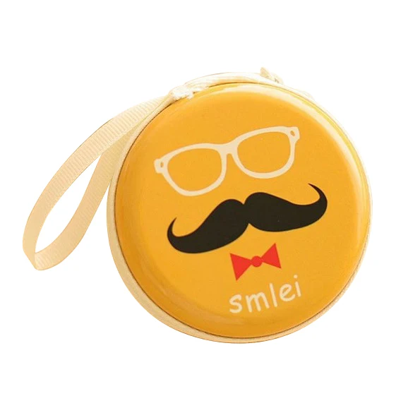 

Mini Zipper Earphone Headphone SD Card Bag Box Carrying Pouch Storage Cartoon coffee
