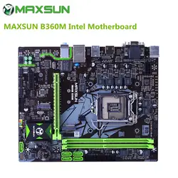 Оригинальный MAXSUN B360M MATX Материнская плата Intel B360 LGA1151 SATA 3,1 USB3.1 M.2 двухканальный DDR4 Поддержка HDMI VGA Тип-C