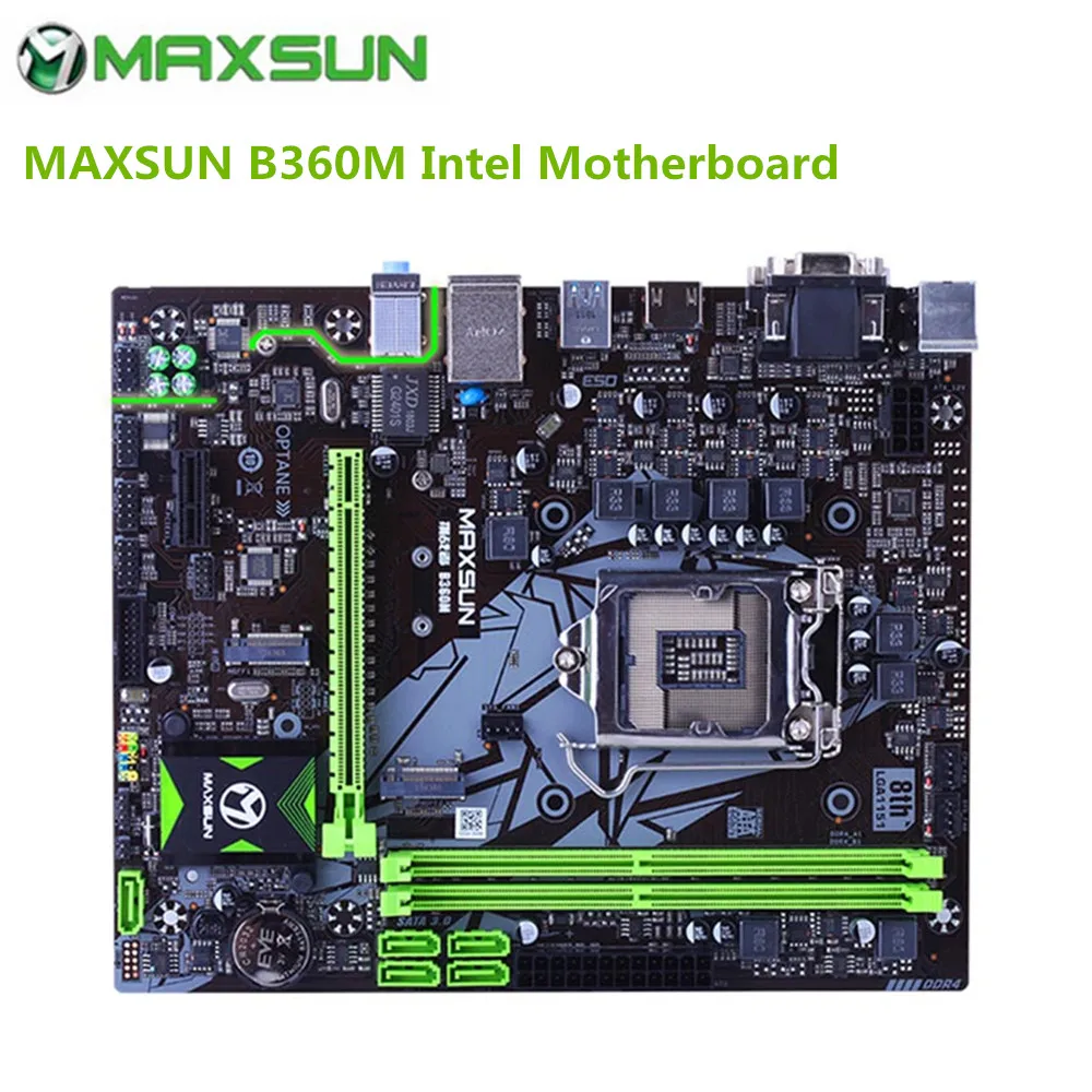 Оригинальный MAXSUN B360M MATX Материнская плата Intel B360 LGA1151 SATA 3 1 USB3.1 M.2 двухканальный DDR4
