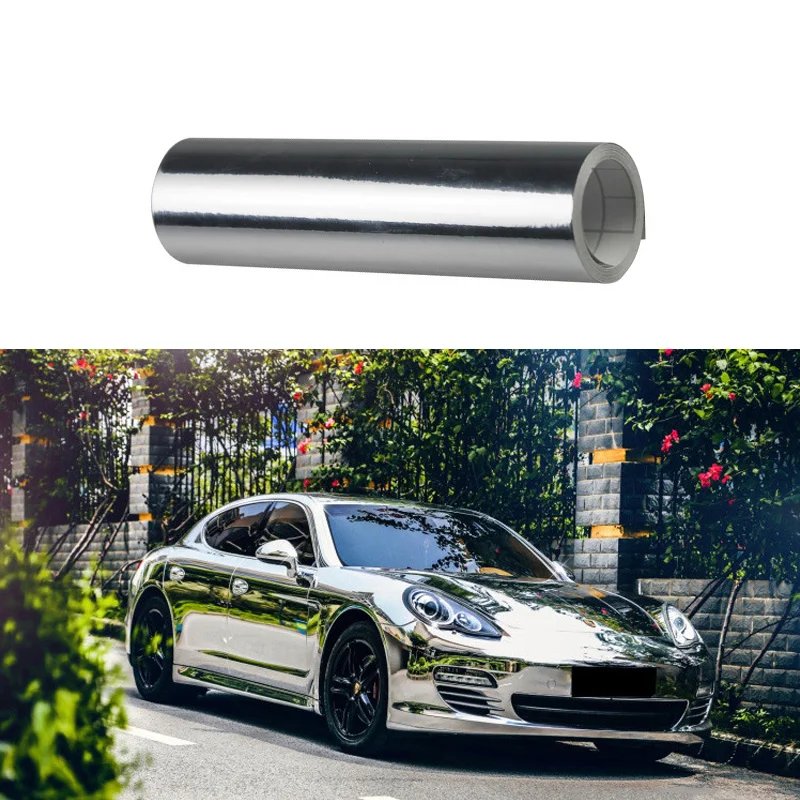 

Car Stickers Accessories Flexible Chrome Silver Chrome PVC Car Wrap Sticker Waterproof Stretchable Film Chrome Sticker