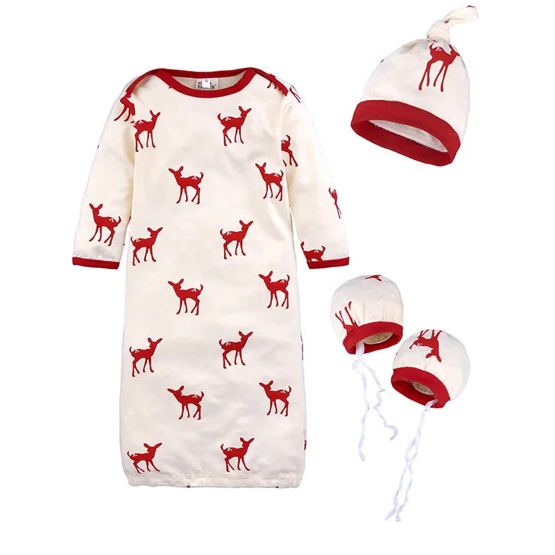 

Baby Sleeping Bag Baby Cotton Sleepsack Spring Envelope Baby Newborns Children's Deer Print 3pcs Rompers + Hat + Gloves