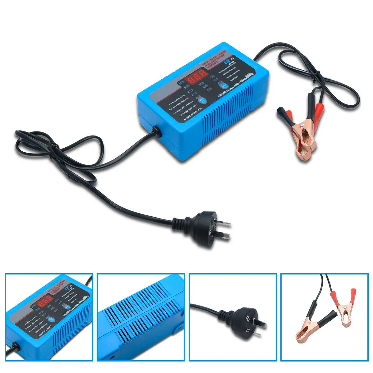 12V Volt Car Battery Charger Maintainer 2Amp Trickle Automatic Resetting