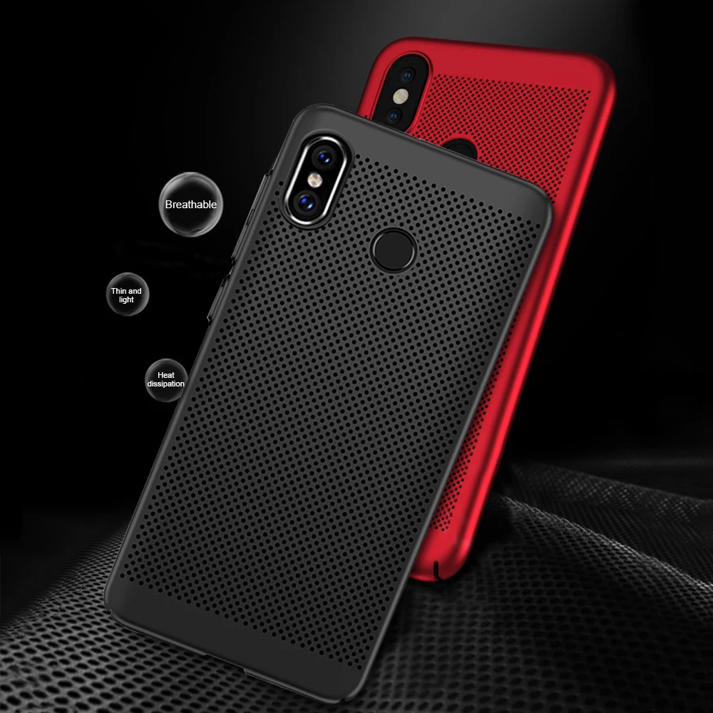 

For Xiaomi Mi 9 8 Pocophone F1 Case Breathable Heat Dissipation Cooling Housing Back Cover For Redmi Note 7 6 5 Pro 4 4X 5A 6A
