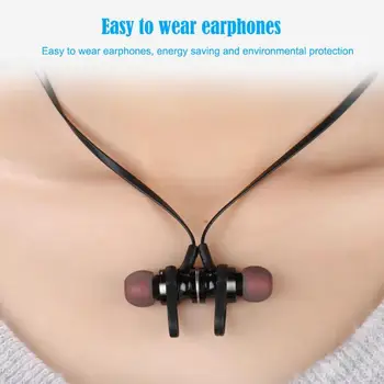 

RS-01 Magnetic Bluetooth Flat Stereo Headset In-ear Multipoint Connection Earphone Sports A2DP Heavy Bass Headphone Earbuds