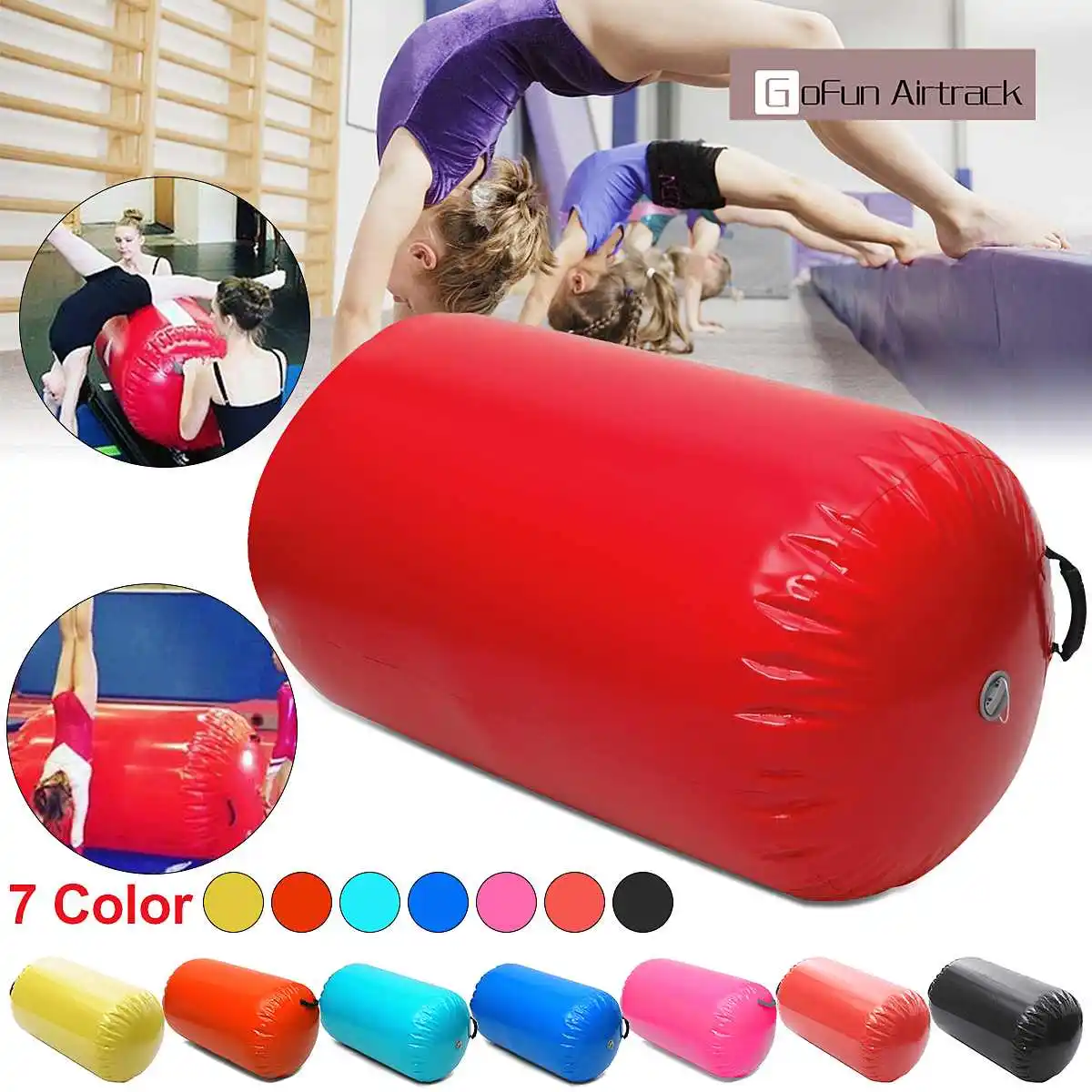 

Gofun AirTrack Air Cylinder Tumbling Track Gymnastics Exercise Column Inflatable Gym Inverted Backflip Training Children Safe