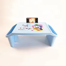 Утолщенный пластиковый детский маленький стол для учебы с персонажами из мультфильмов, стол для ноутбука для детей и взрослых, мебель для дома и спальни, портативная