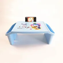 Thickening Plastic Cartoon Children Small Study Table With Storage Lap Laptop Desk For Kid Adult Home Bedroom Furniture Portable