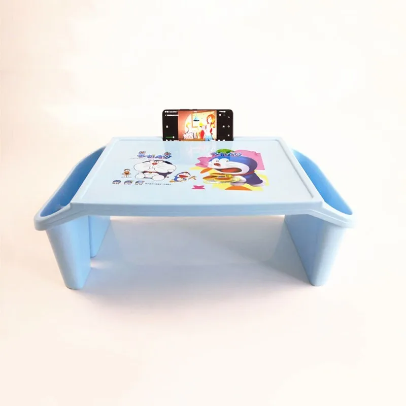 Thickening Plastic Cartoon Children Small Study Table With Storage Lap Laptop Desk For Kid Adult Home Bedroom Furniture Portable