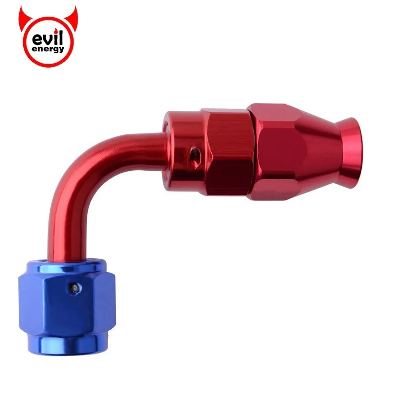 

evil energy Red And Blue AN4 90degree Swivel Seal Hose End Swivel PTFE Hose End Fuel Fittings Adaptor Engine Parts