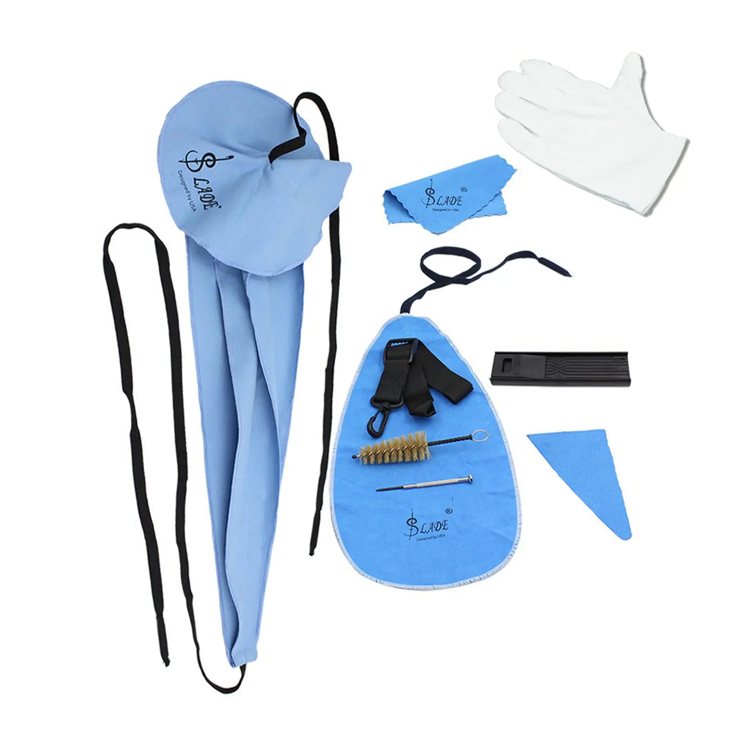 SLADE 10Pcs/Set Saxophone Cleaning Kit Sax Clean Cloth Mouthpiece Brush Belt Mini Screwdriver