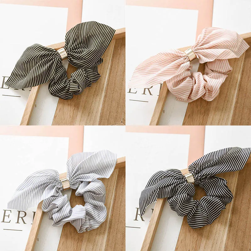 

Free Shipping Blue Round Alloy Rabbit Ear Navy Blue 1PC Girls Elastic Circle Women Adjustable Pink Chiffon Black