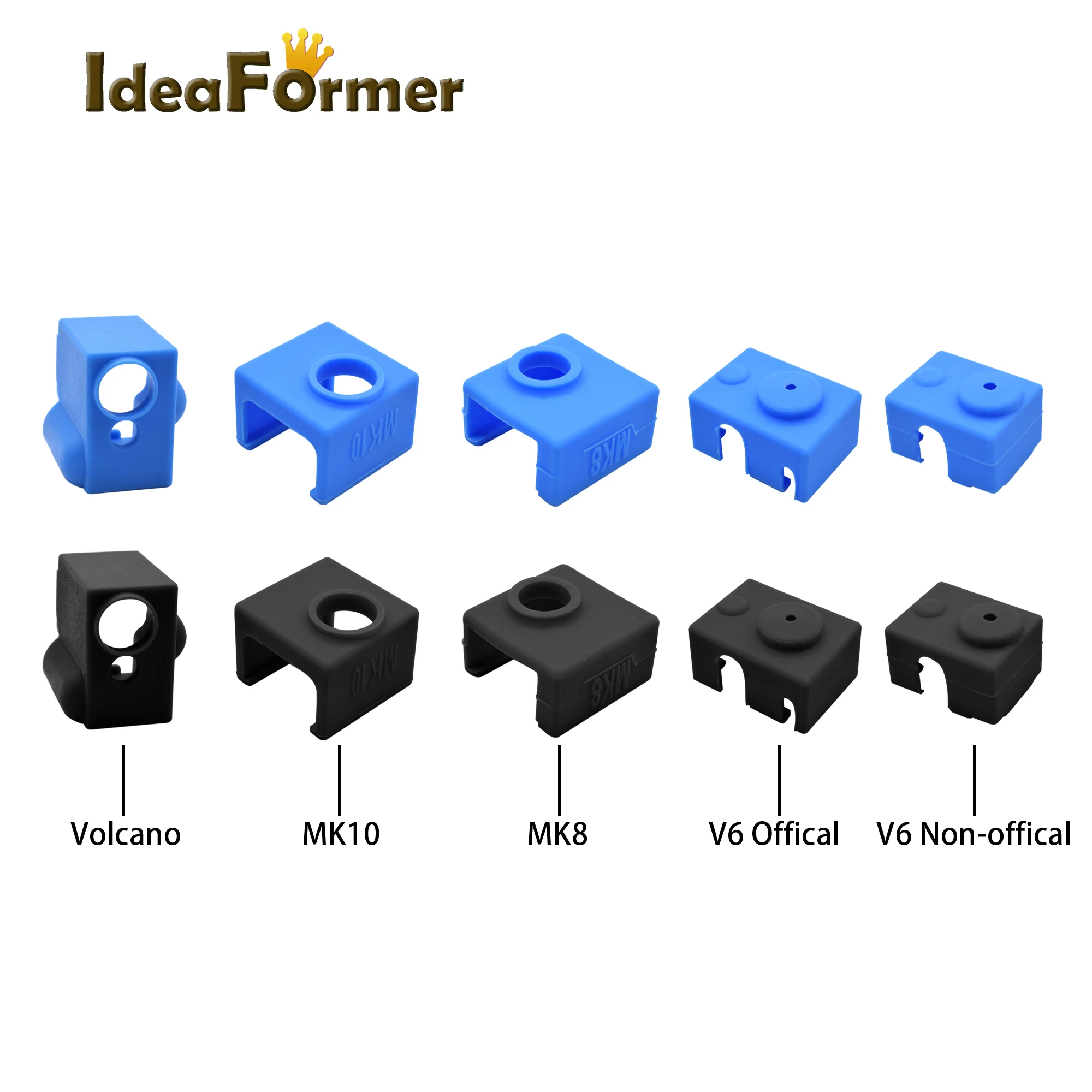 3D طابعة V6/MK7 MK8 MK9/MK10/Volnaco سيليكون الجوارب سخان قوالب سيليكون غطاء عازل ل 3D طابعة التدفئة كتلة