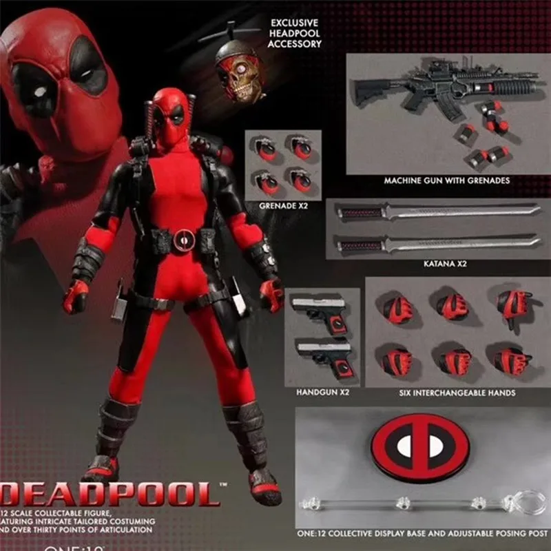 Mezco один: 12 фильма Дэдпул рубашки 6-дюймовый ткань умирает кукла экшн
