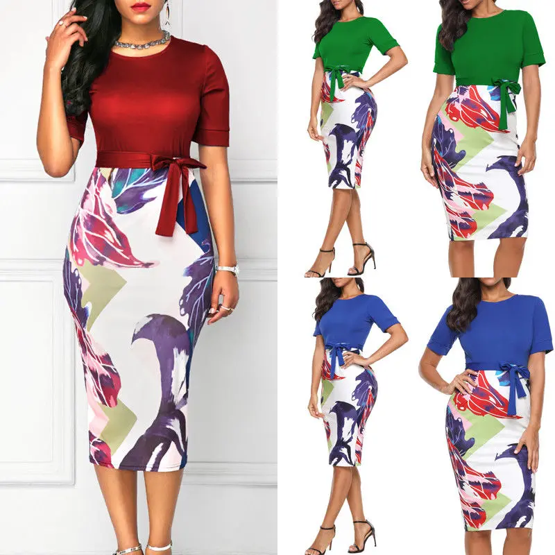 

Women Elegant Business Office Lady Work Dress Stretch Charming Pencil Dresses Plus SIZE 2XL