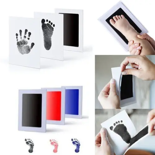 

New Baby Boy Girl Kids Paw Print Souvenir Gift Hand Footprint Makers Pad Foot Photo Frame Touch Ink Pad