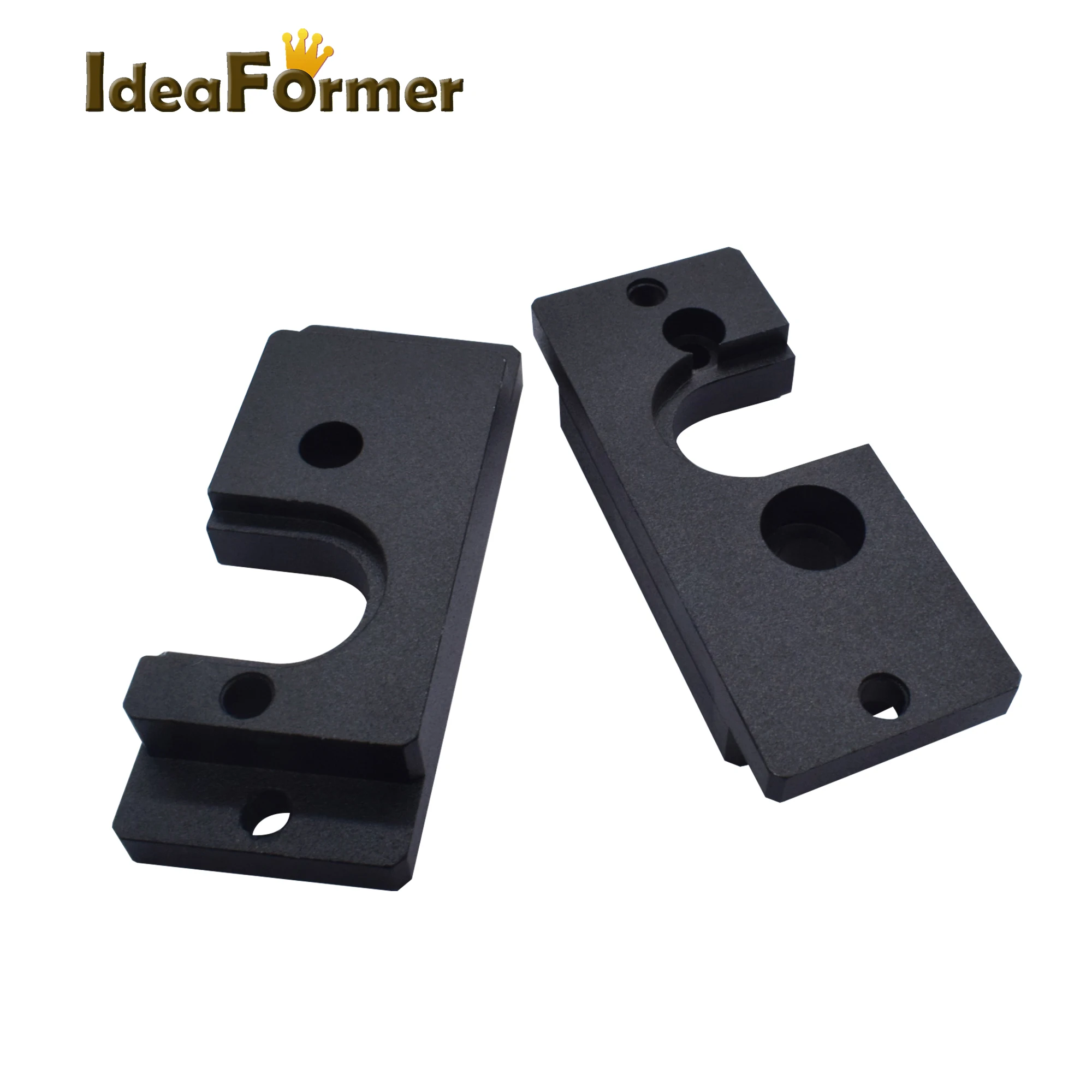 cheap V6 Hot End Metal Mount Plate Left or Right Black Aluminum Mount Plate For 3D Printer Parts BullDog Extruder.