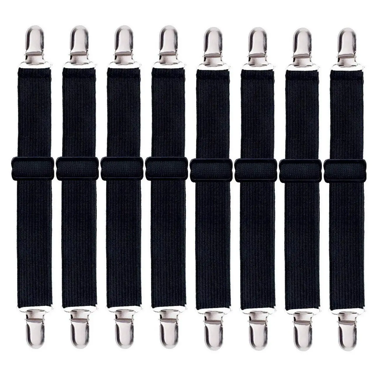 

Adjustable Heavy Duty Bed Sheet (8 Pack), Cover Grippers Suspenders Holder Band Straps Clips Fasteners