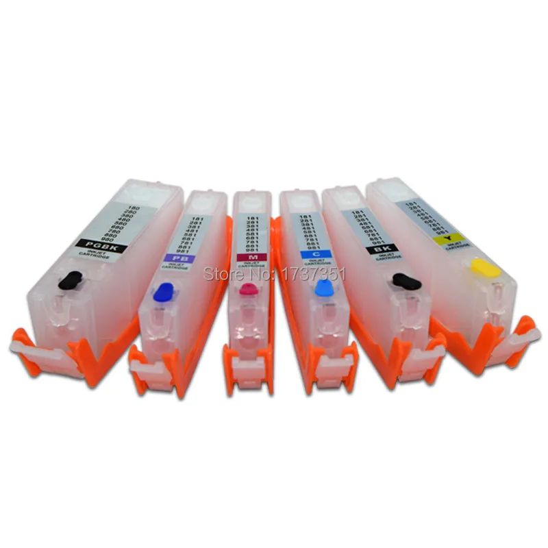 Одноразовые чипы для принтеров Canon PIXMA TS8140 TS9140 PGI 480 480XL CLI 481 6 цветов в комплекте с