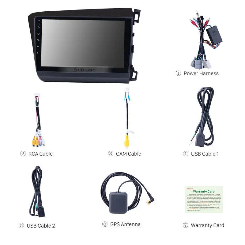 Sale Seicane 9 Inch Android 7.1/8.1 Quad-core Car Radio for 2012 HONDA CIVIC Right Hand Drive GPS Navigation Unit Player TV tuner DVR 3