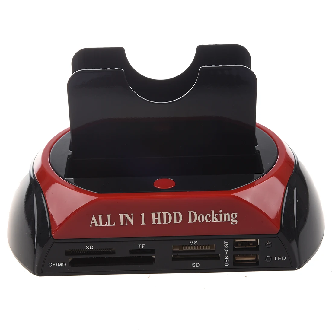 

SATA IDE All-In-One Dual HDD Docking Station With USB Hub red black