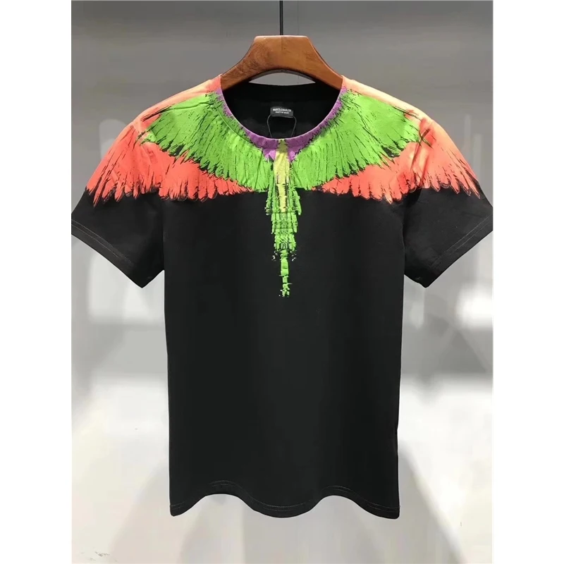 Marcelo Burlon Mannen korte Футболка с рукавами Zachte Zomer Tee Voor Vleugels Grafische футболка gedrukt Merk kleding |
