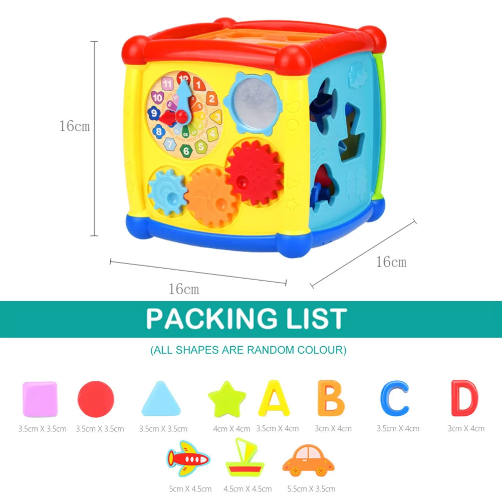 

Baby Early Learning Activity Cube Blocks Toy Shape Sorter Montessori Educational Building Blocks Toys For Children's Gift