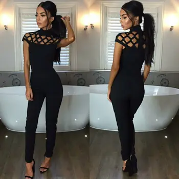

Women Sexy Sleeveless Clubwear Playsuit Bodycon Party Trousers Solid Jumpsuit