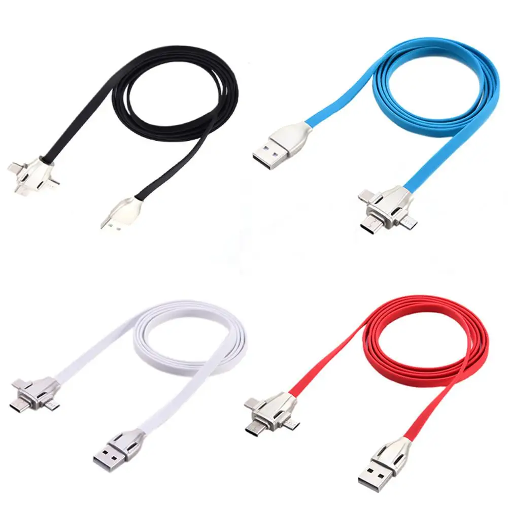 

2.1 Zinc Alloy 3-in-1 Soft Plastic Fast Charging USB Data Cable Wire For Samsung Android For IPhone Type-C High Quality New