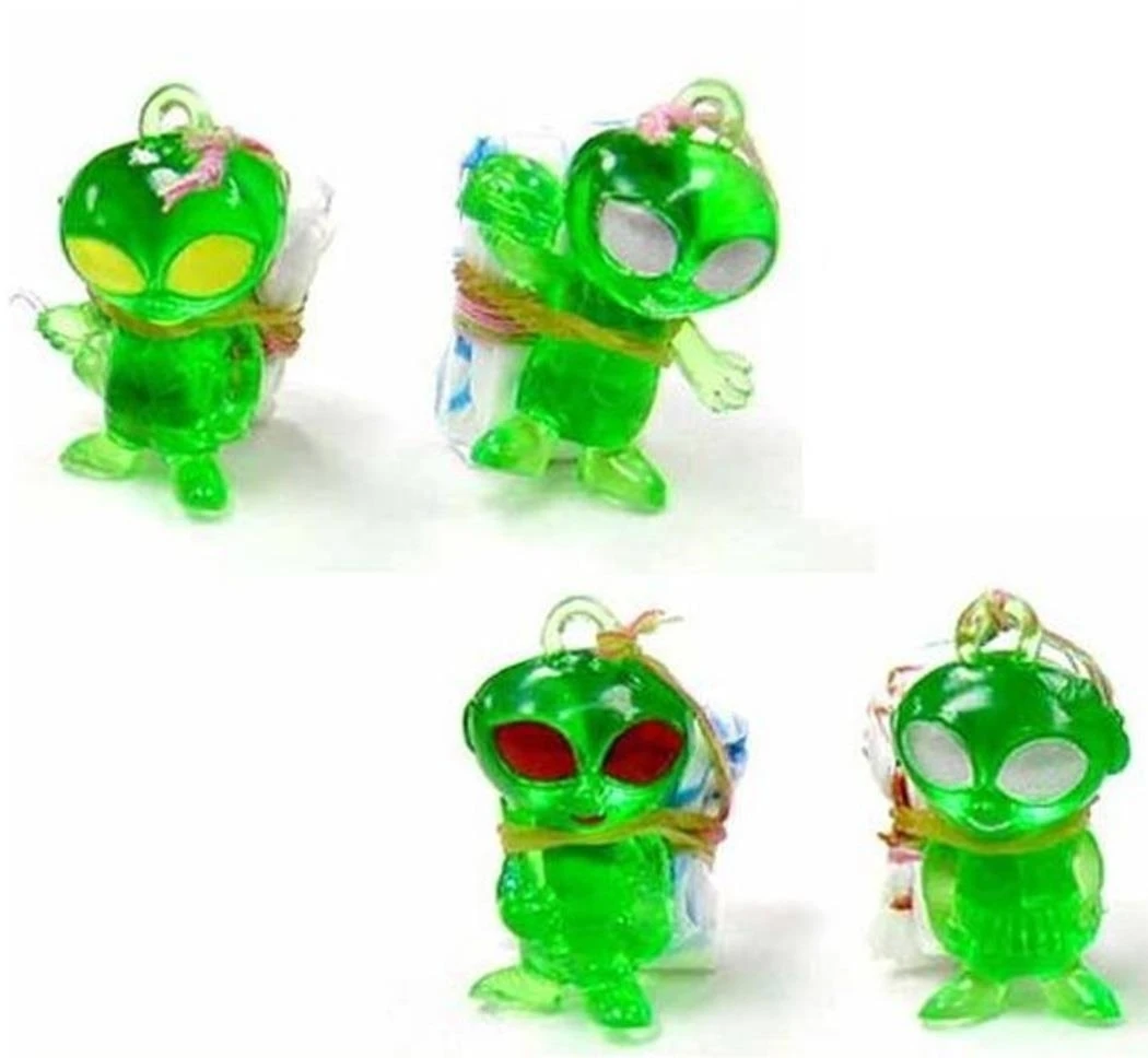 24 Green Aliens W Parachute Small Toys Dz222 Outer Space Toy Alien