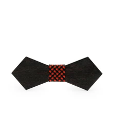 Черный лак твердый деревянный лук галстук высшего качества мужской деловой официальный производитель на заказ