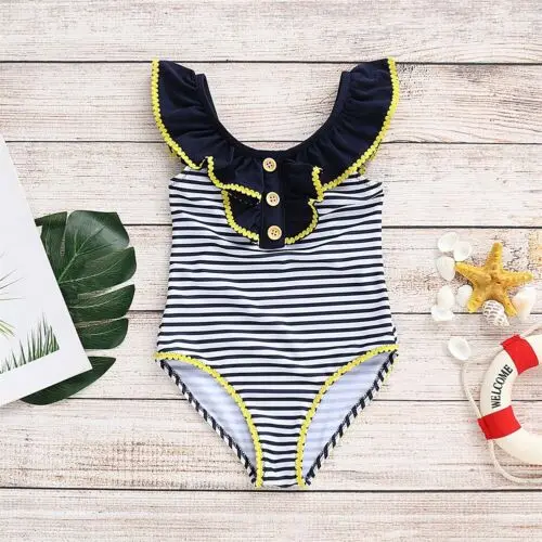 striped swimming costume