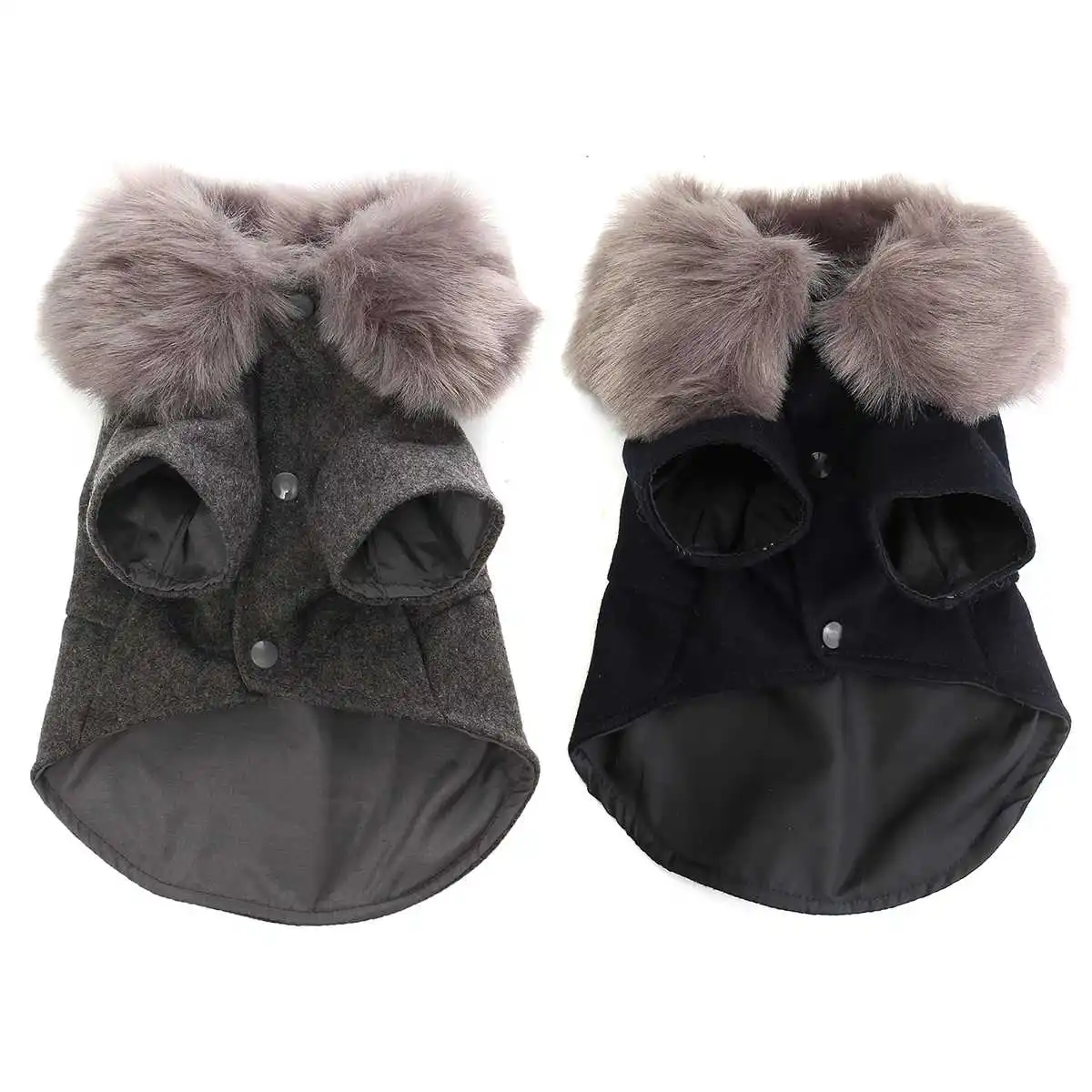 Winter Dog Woolen Clothes With Fur Collar Puppy Chihuahua Yorkies Dogs