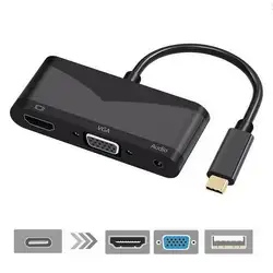 USB 3,1/м до USB3.1/F + HDMI/F + VGA + USB3.0/F конвертер кабель для зарядки Тип (DP режим) Порты и разъёмы 37,4g Кабель-адаптер